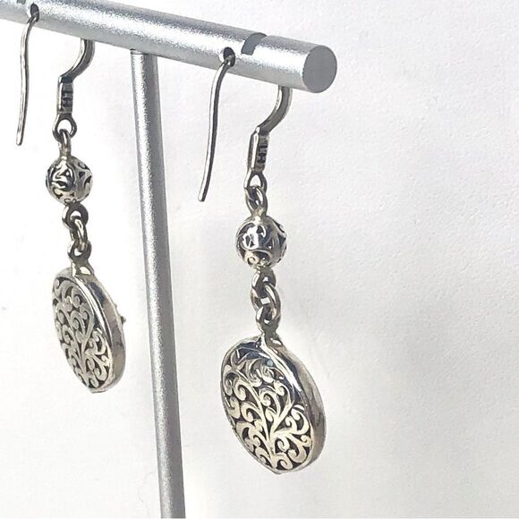 LOIS HILL Mother of Pearl Earrings Inlaid w Sterling Silver Reverses To Cutout - Picture 8 of 13